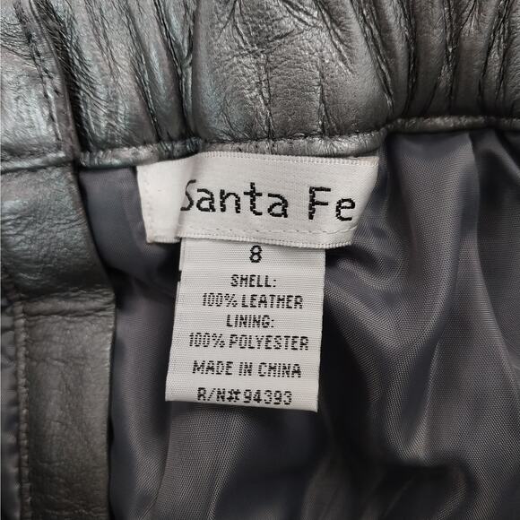 SANTA FE! MOONLIGHT SILVER GENUINE LEATHER MIDI LENGTH SLEEK SKIRT! SZ 8 - Picture 6 of 8